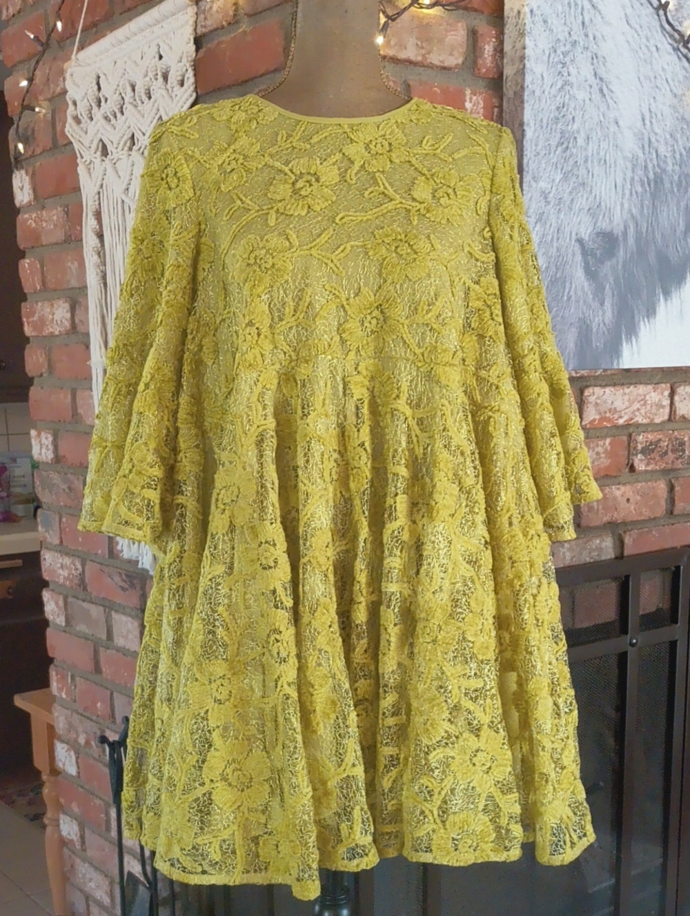 Free People Le Fluer Lace Swing Tunic Dress